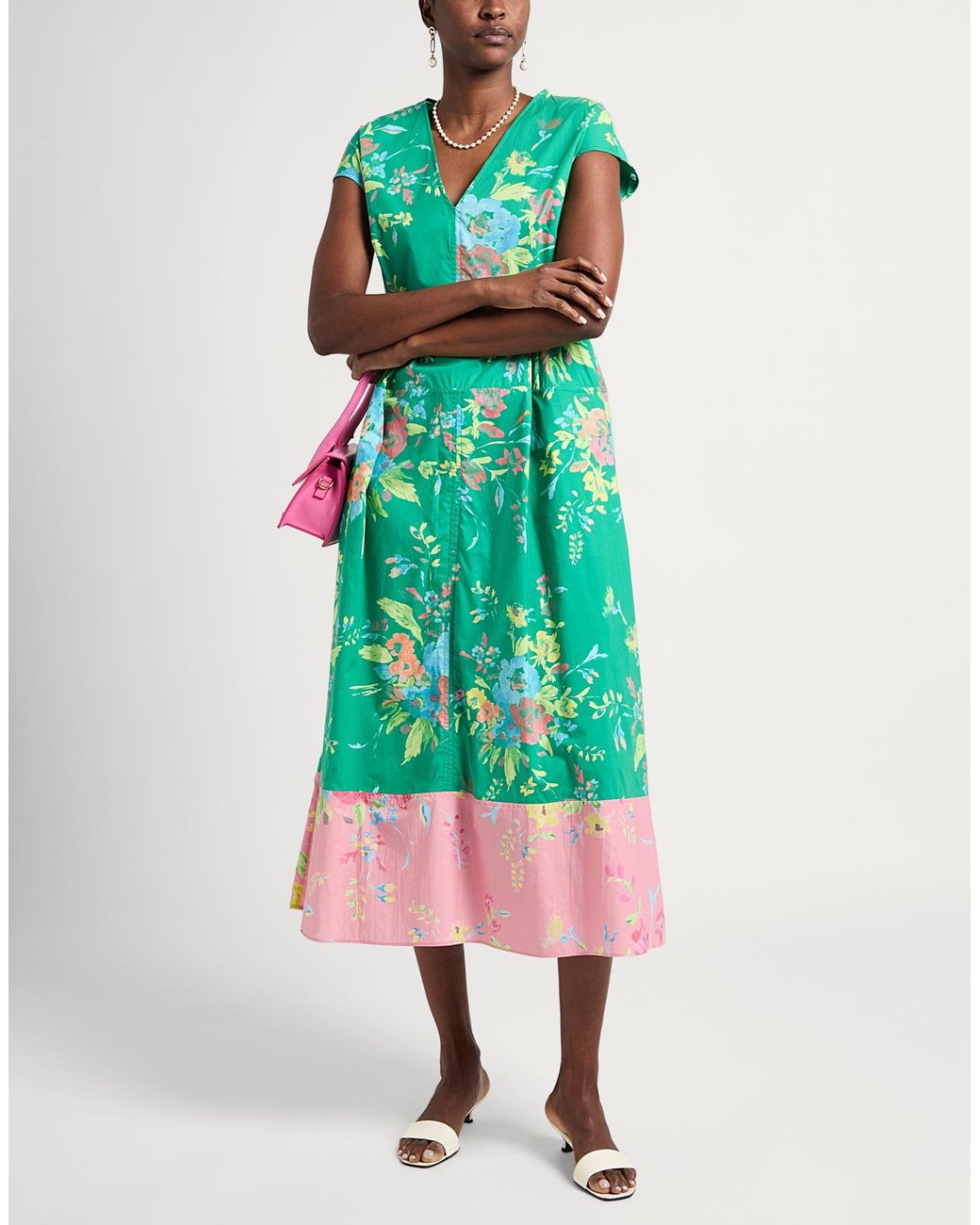 Aspesi Green Midi Dress Cotton