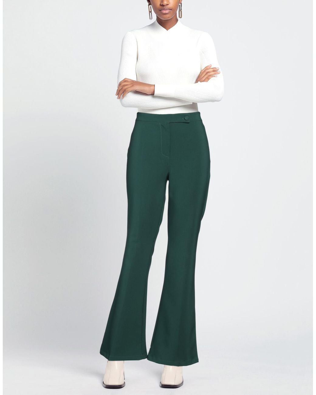 CROCHÈ Green Pants Polyester, Elastane