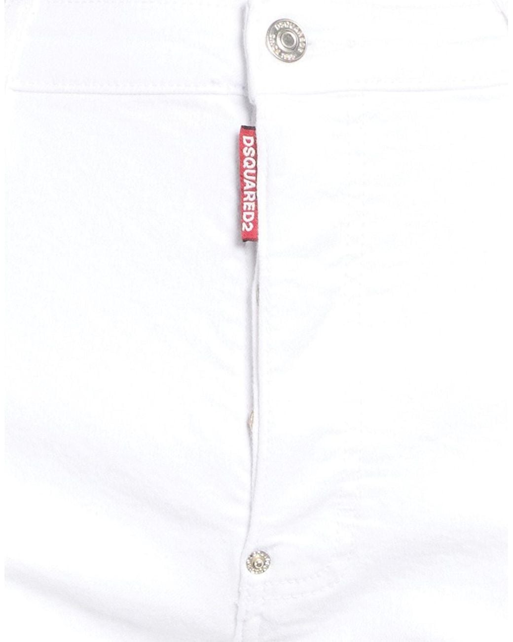 DSquared² White Denim Shorts Cotton, Elastane for men