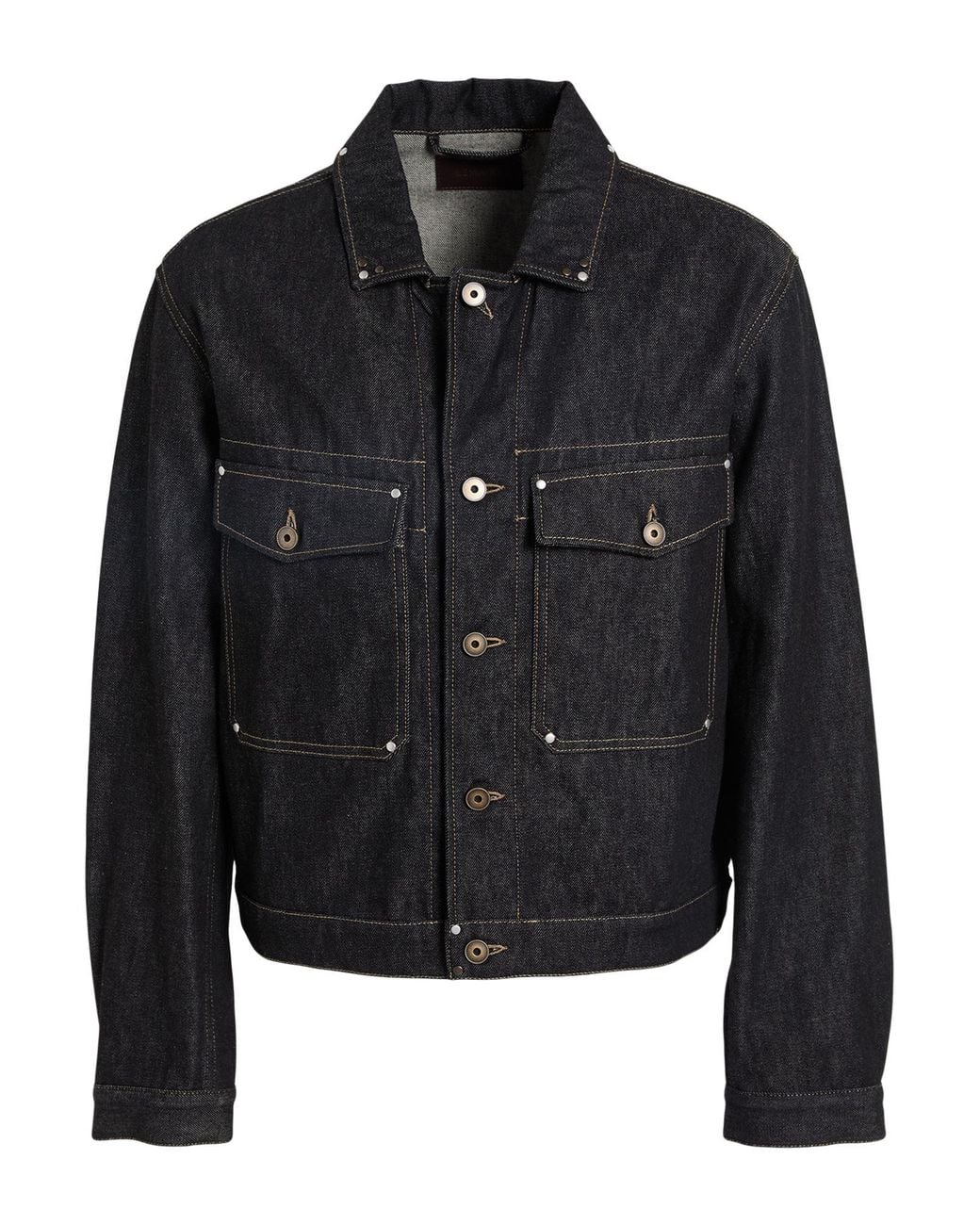 Lemaire Black Denim Outerwear Cotton for men