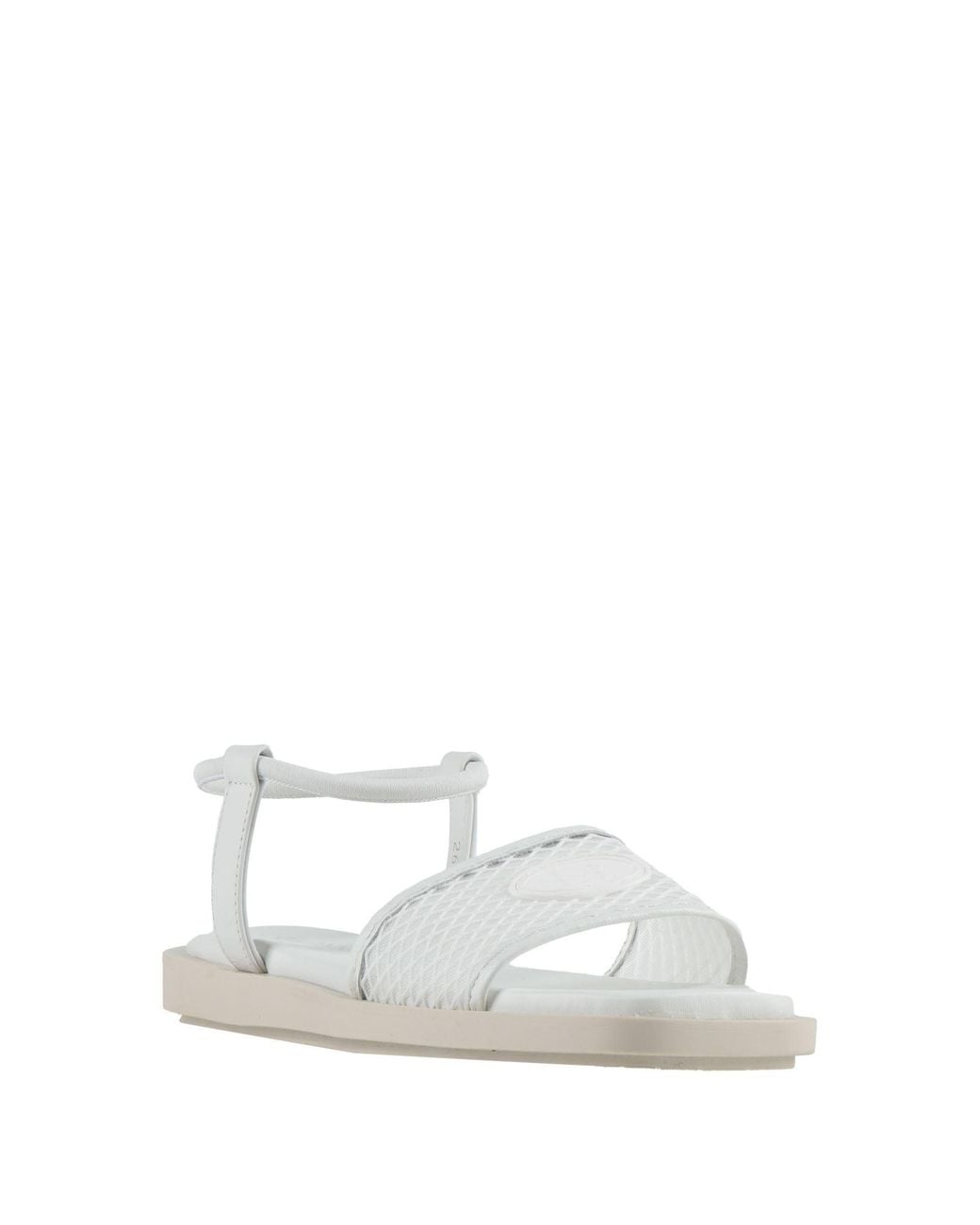 Baldinini White Sandals Leather, Textile Fibers