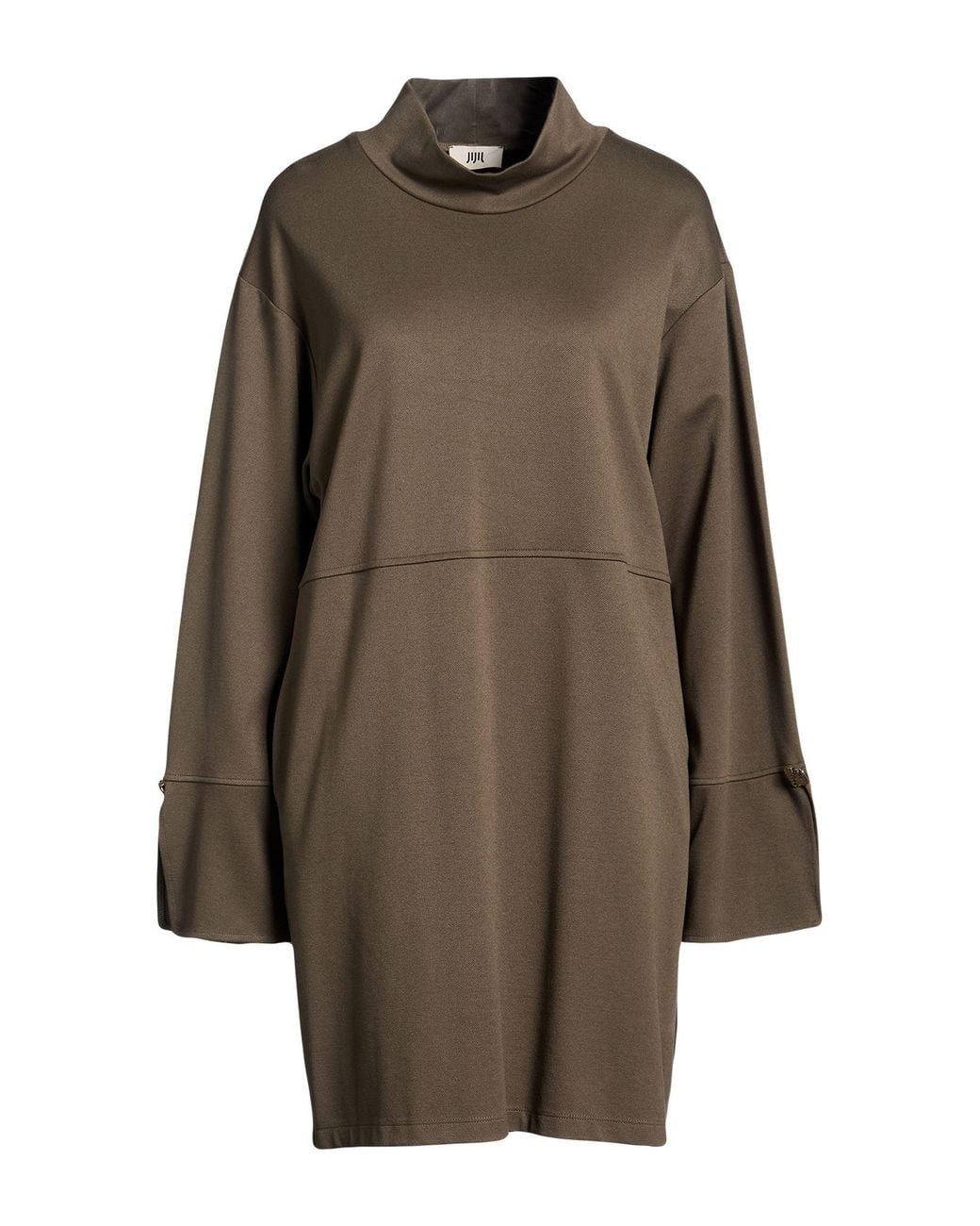 Jijil Brown Military Mini Dress Viscose, Polyamide, Elastane