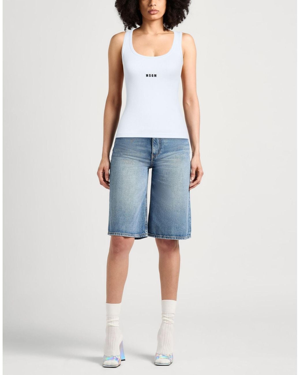 MSGM White Tank Top