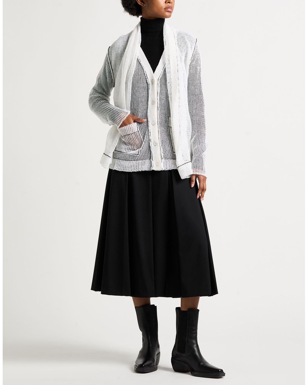 Masnada White Cardigan Linen