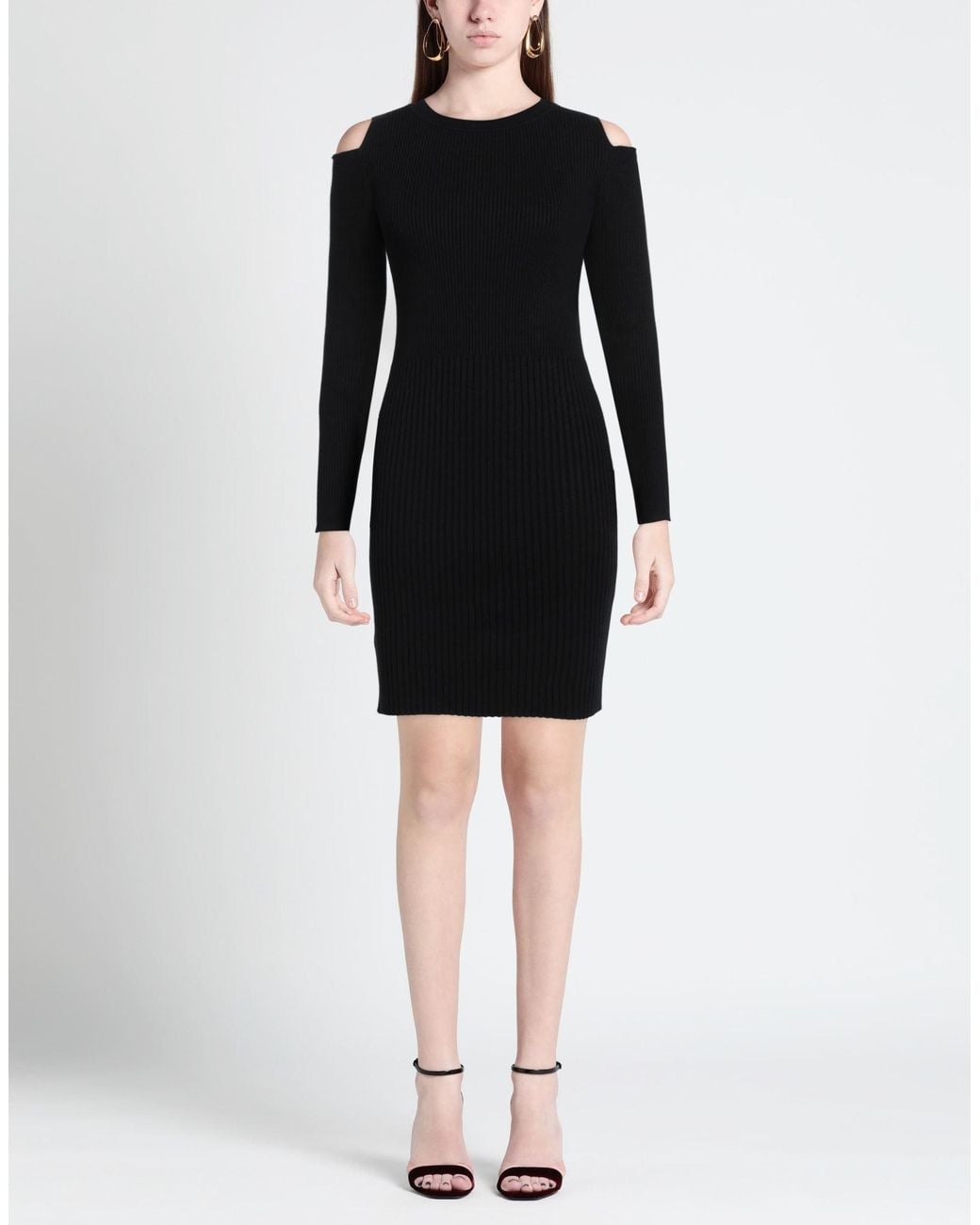 Pinko Black Mini Dress Viscose, Polyester, Polyamide