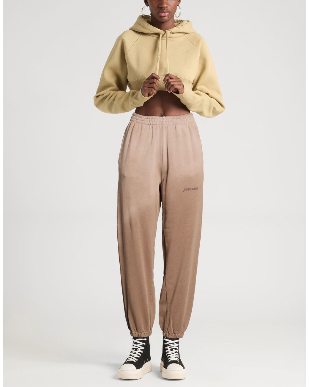 hinnominate Natural Taupe Pants Cotton