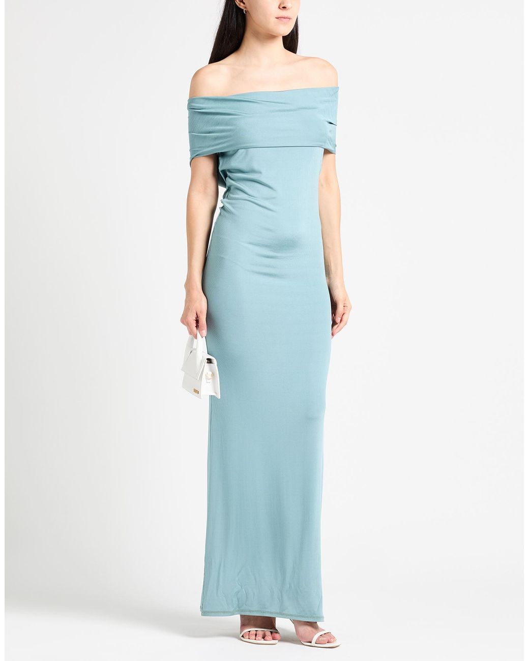 Atlein Blue Maxi Dress Viscose, Elastane