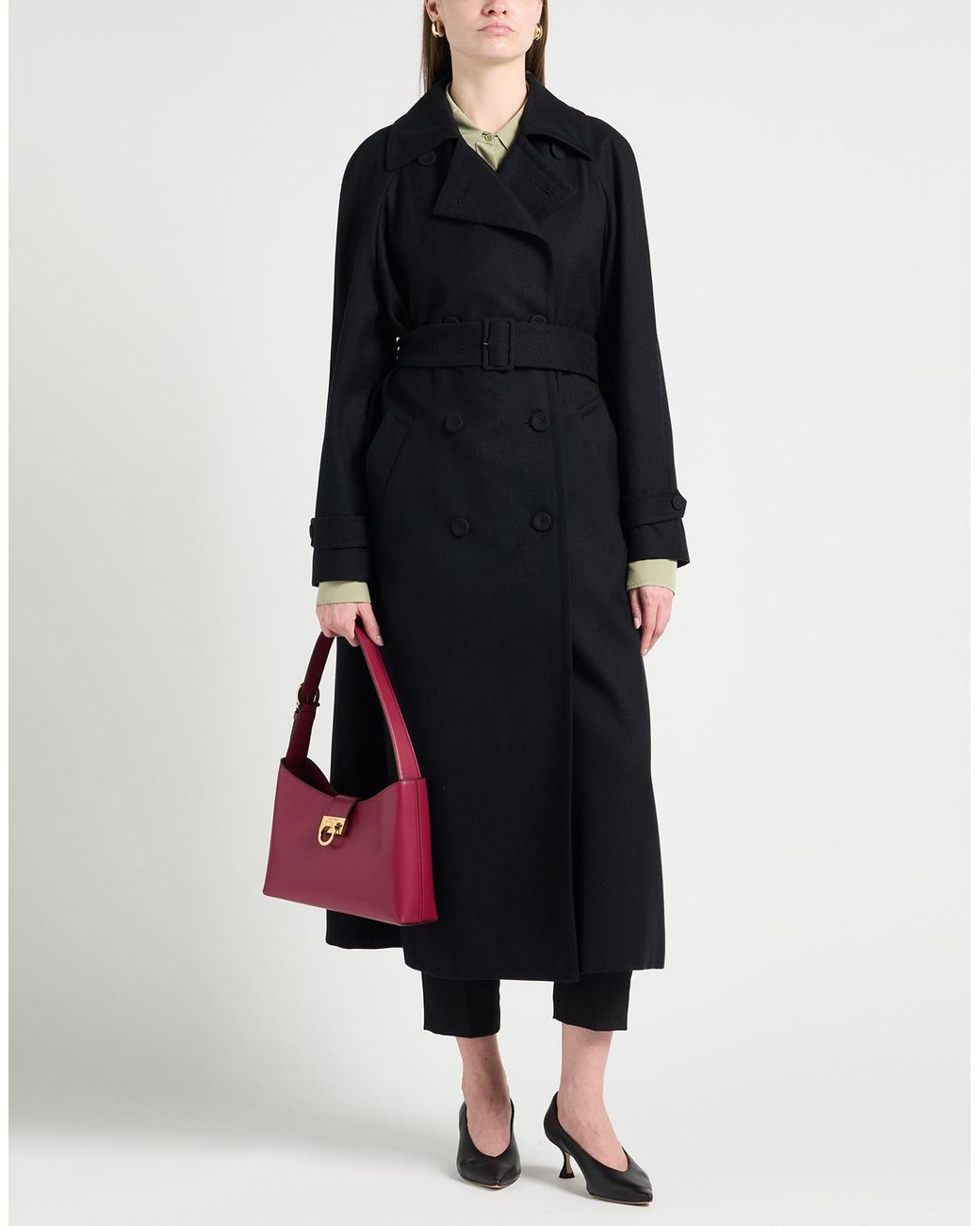 Lardini Black Coat Wool, Cotton