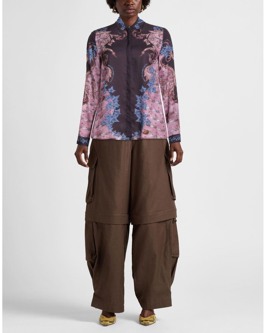 Versace Jeans Couture Purple Plum Shirt Viscose