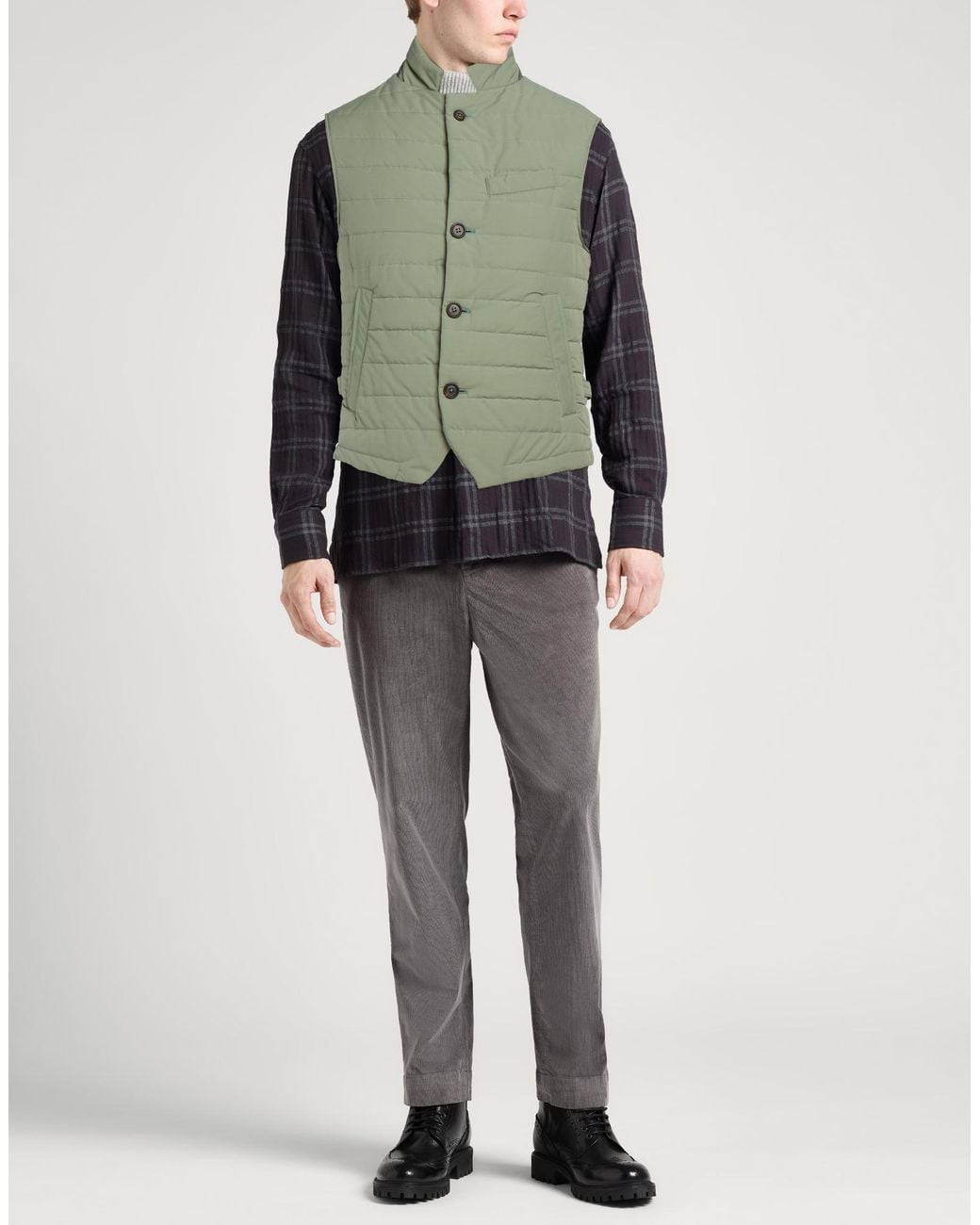 Eleventy Green Platinum Vest Cotton, Polyester for men