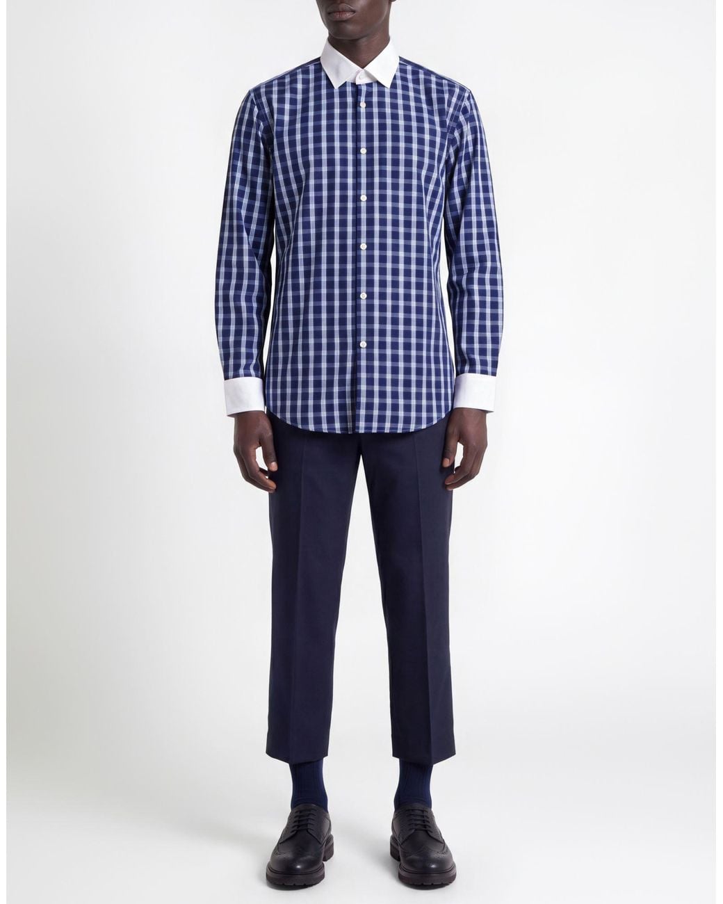 Boss Blue Shirt Cotton for men