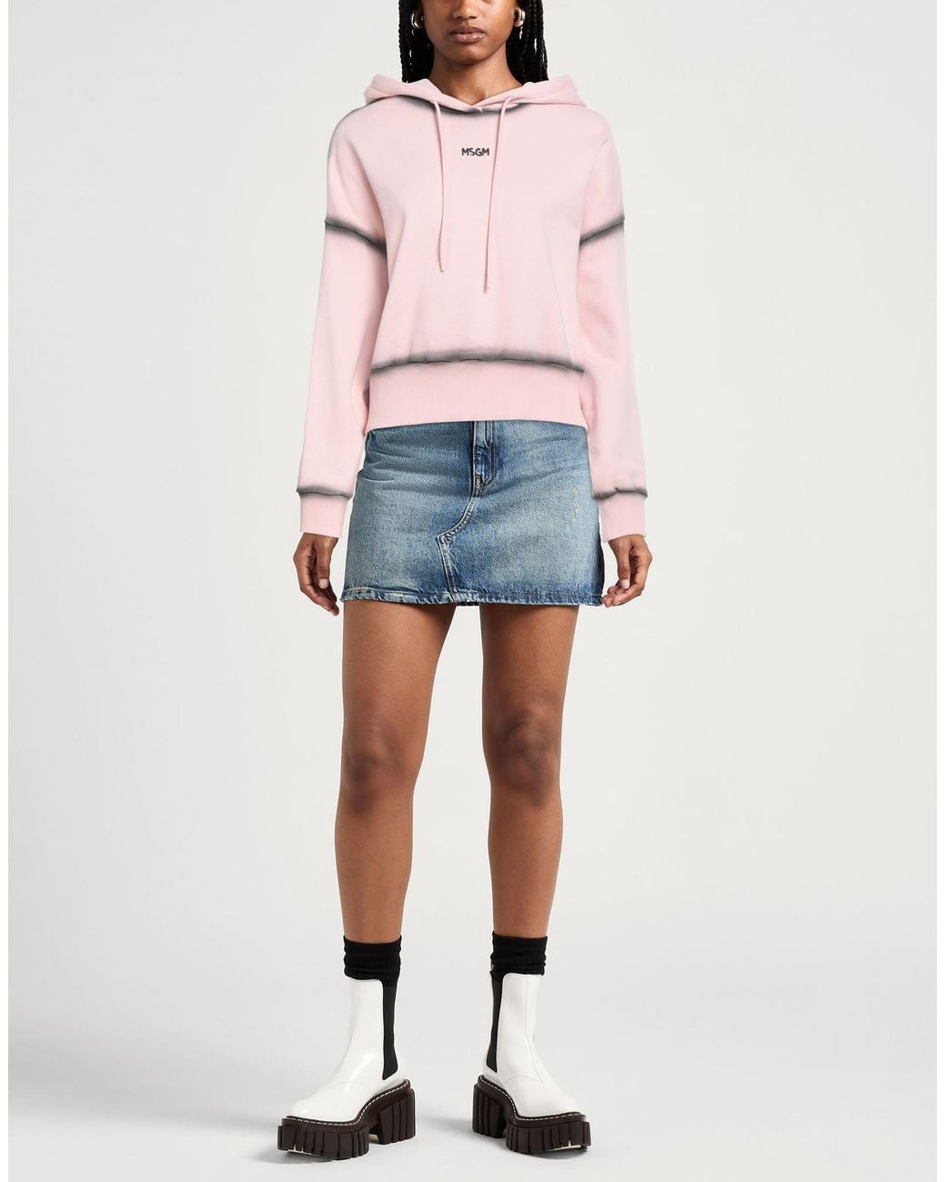 MSGM Pink Light Sweatshirt Cotton