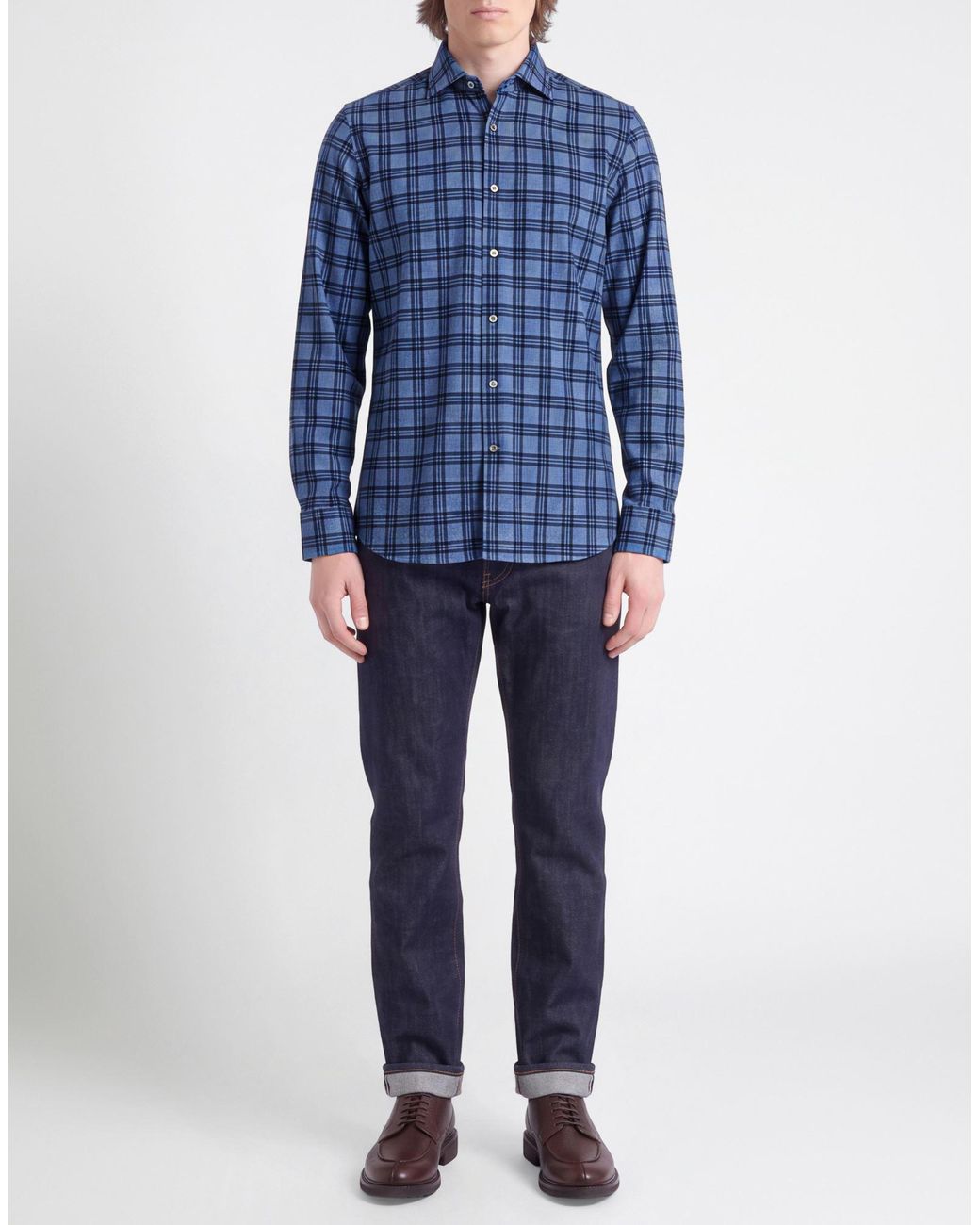Ghirardelli Blue Shirt Polyamide, Elastane for men