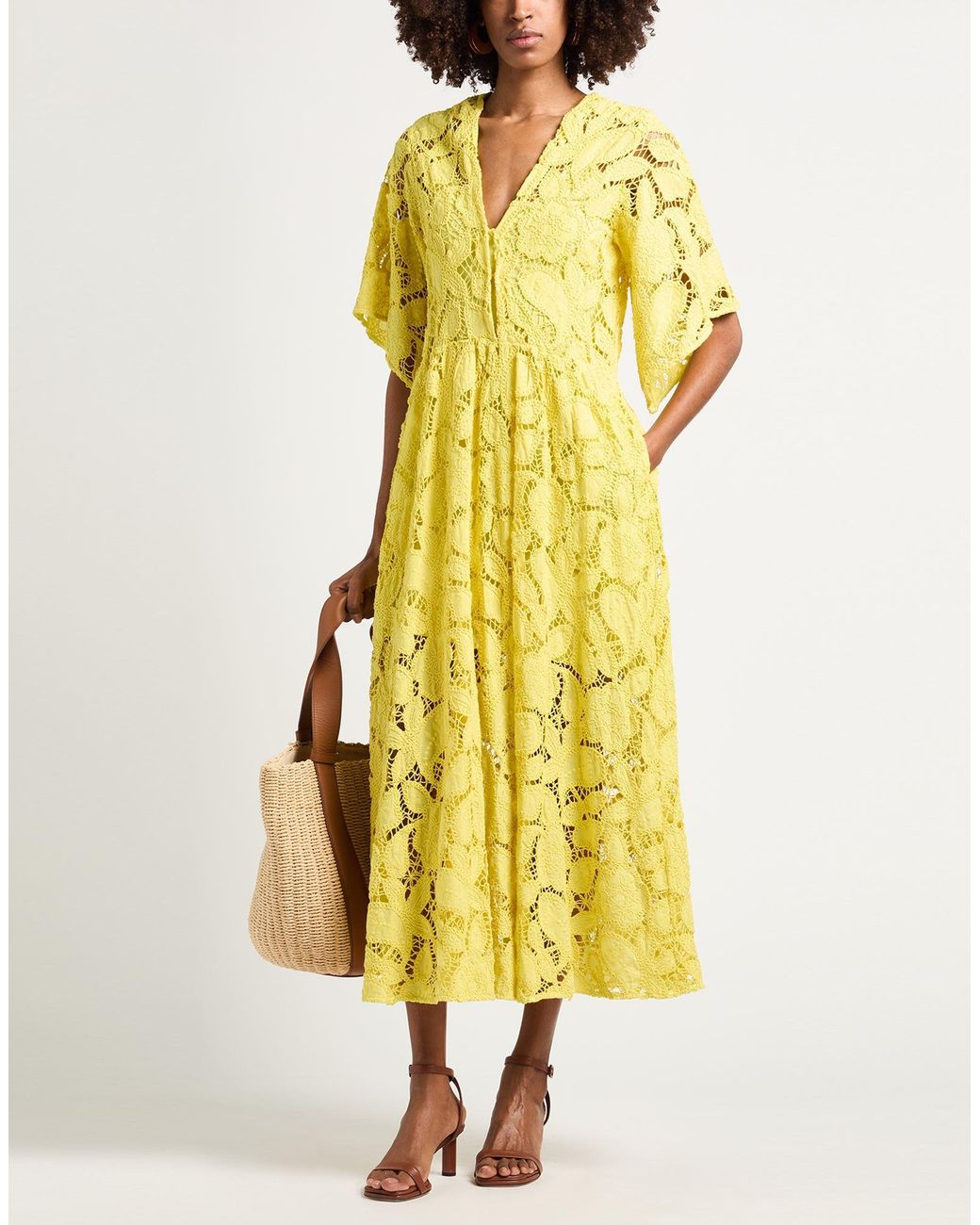 Maje Yellow Maxi Dresses