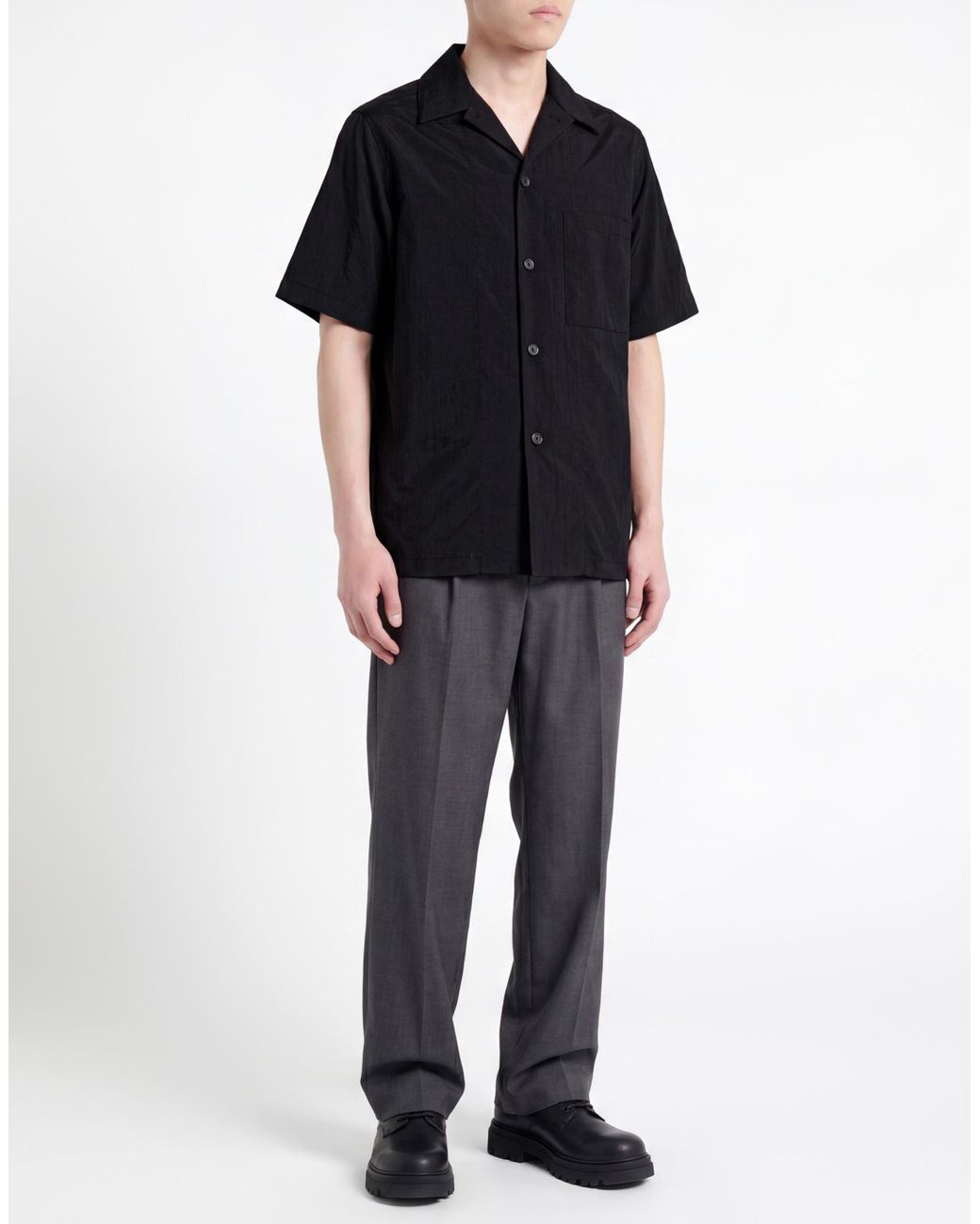 Hevò Black Shirt Polyamide, Polyurethane for men