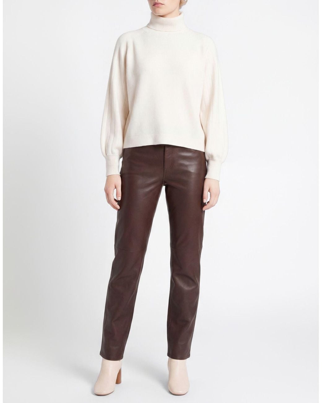 Purotatto White Ivory Turtleneck Cashmere
