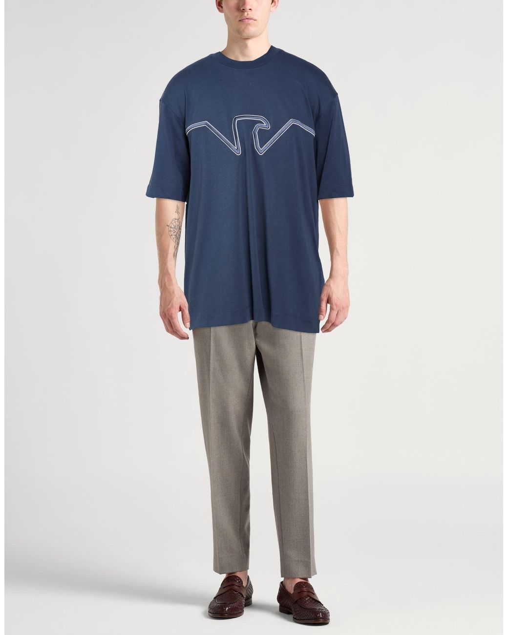 Emporio Armani Blue Slate T-Shirt Cotton for men