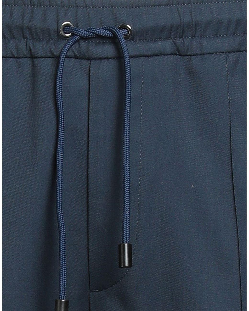 Isaia Blue Midnight Pants Wool, Cotton, Elastane for men