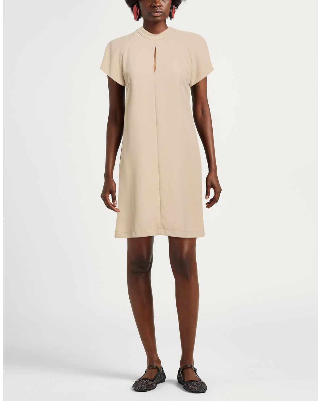 Kaos Natural Mini Dress Polyester, Elastane