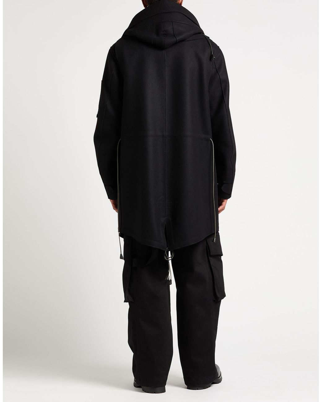 DSquared² Black Coat Virgin Wool, Polyamide, Elastane for men