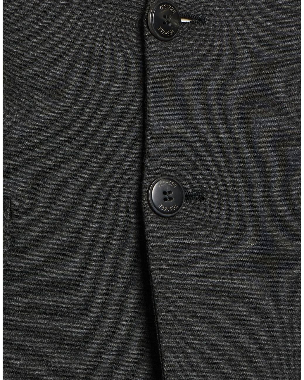 Yes Zee Black Charcoal Blazer Polyester, Viscose, Elastane for men