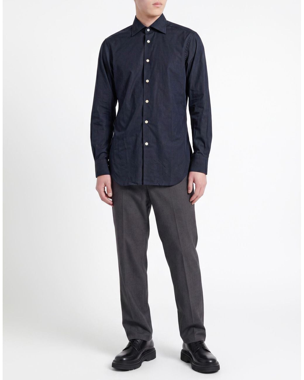 Kiton Blue Shirt Cotton for men