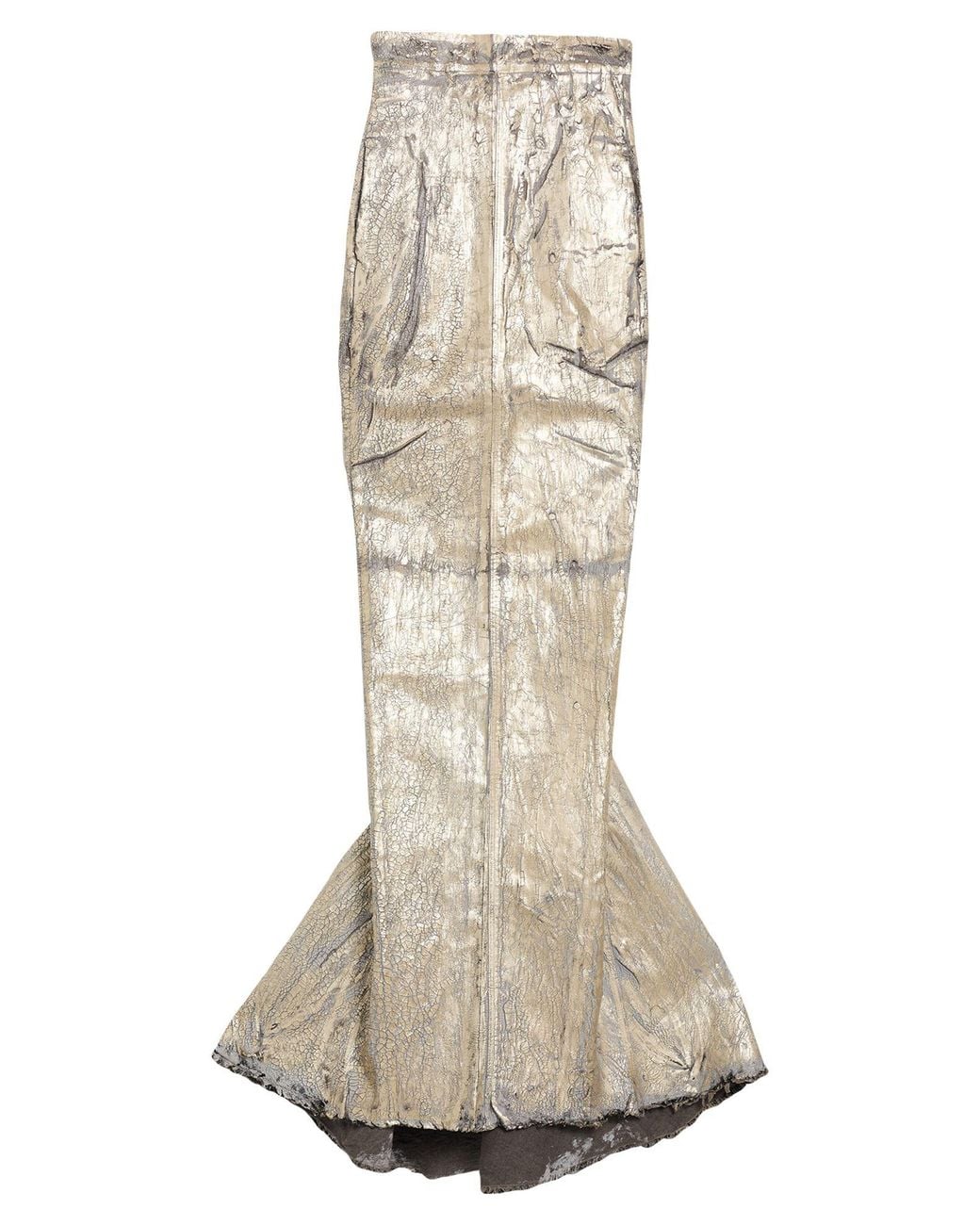 Rick Owens Natural Maxi Skirt Cotton, Elastomultiester, Rubber