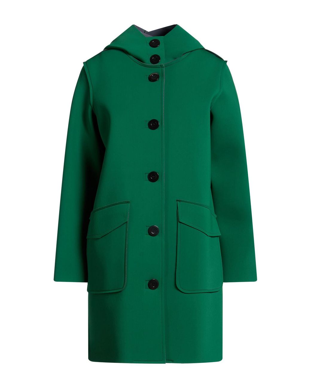 La Fille Des Fleurs Green Overcoat & Trench Coat Polyamide, Elastane