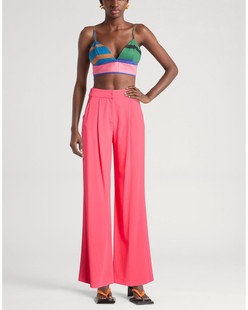 Patrizia Pepe Pink Pants Polyester, Elastane