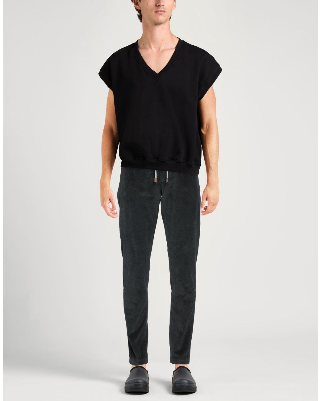 Eleventy Black Platinum Pants Cotton, Modal, Elastane for men