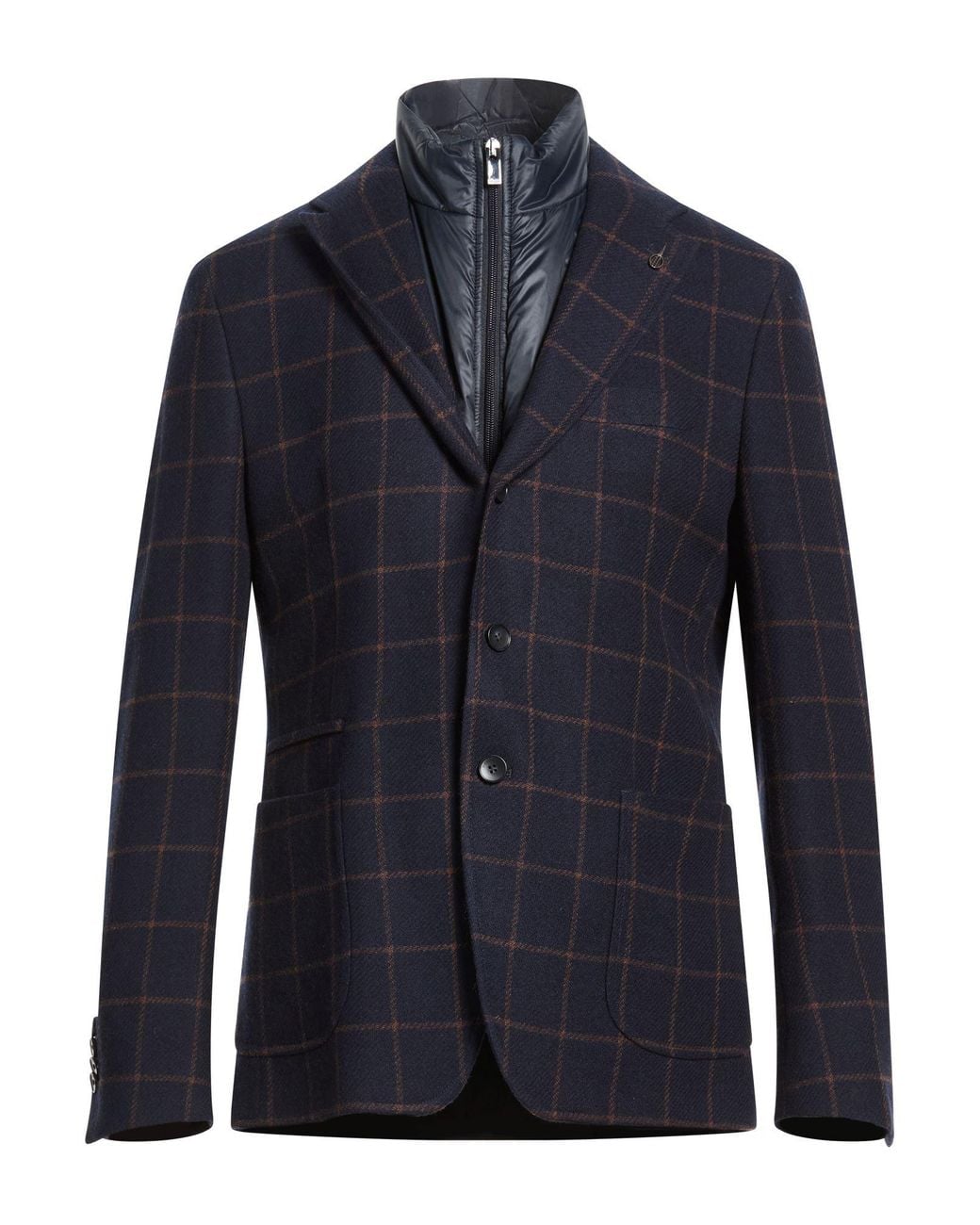 Paoloni Blue Midnight Blazer Cotton, Virgin Wool, Cashmere for men