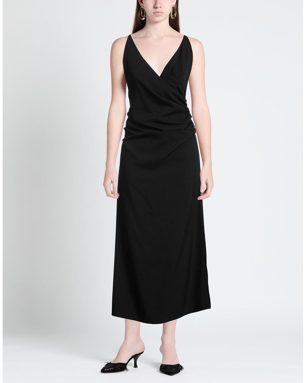 SOLOTRE Black Maxi Dress Polyester, Elastane