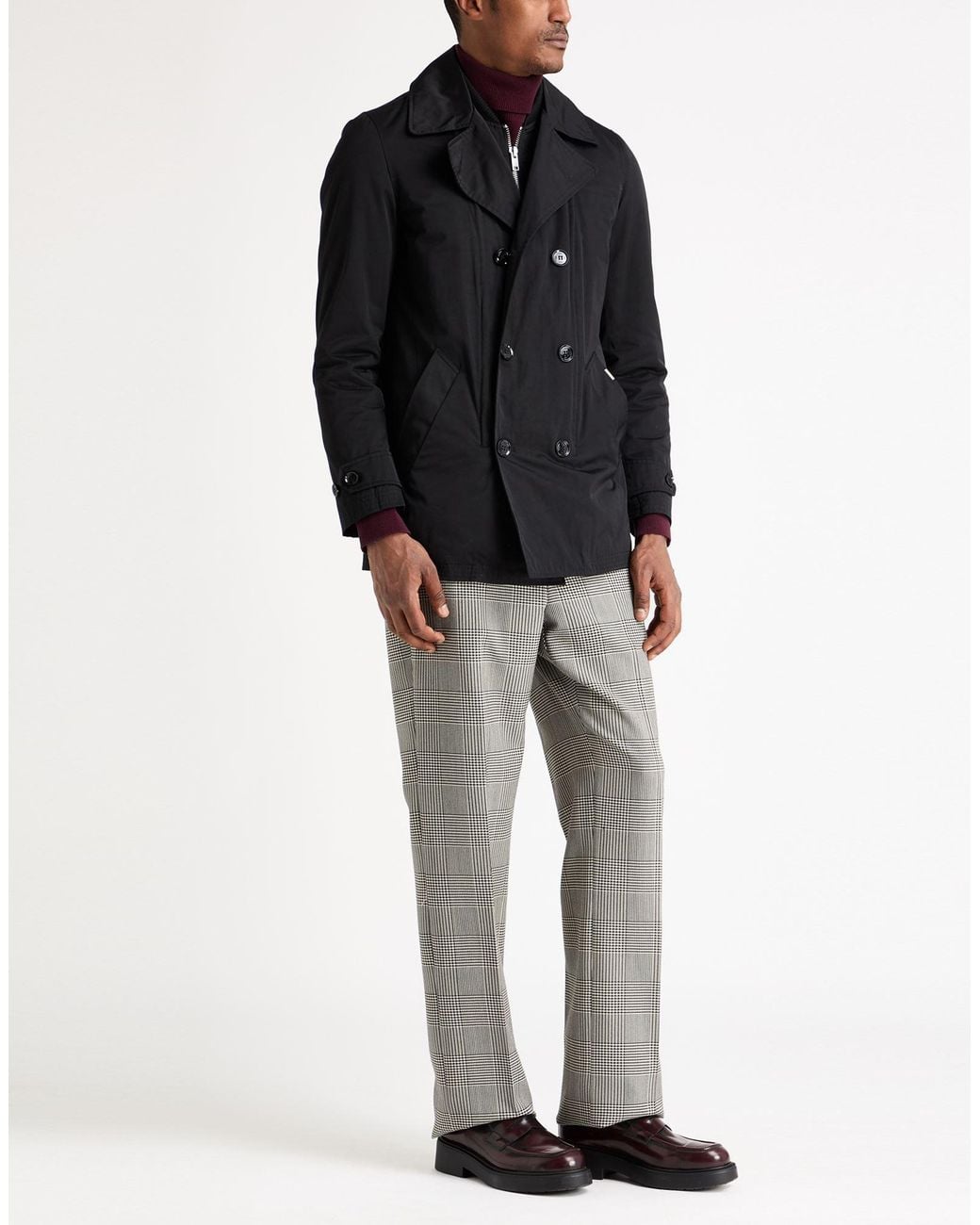 Colmar Black Coat Polyester, Acrylic, Virgin Wool, Elastane for men