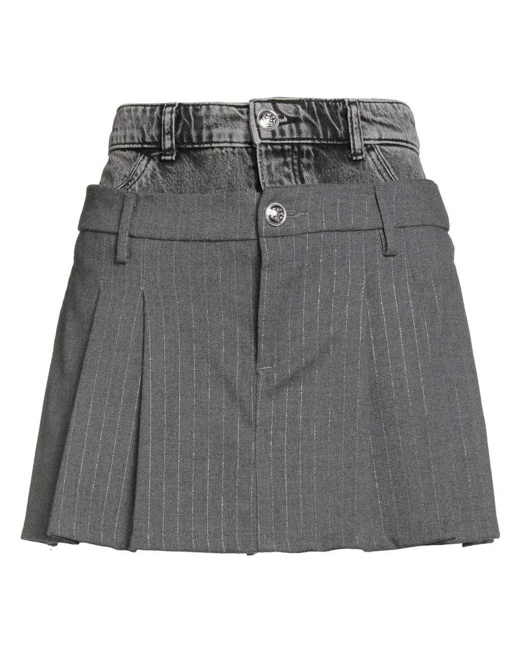 Liu Jo Gray Better Denim Shorts & Bermuda Shorts Polyester, Viscose, Elastane, Metallic Polyester, Cotton