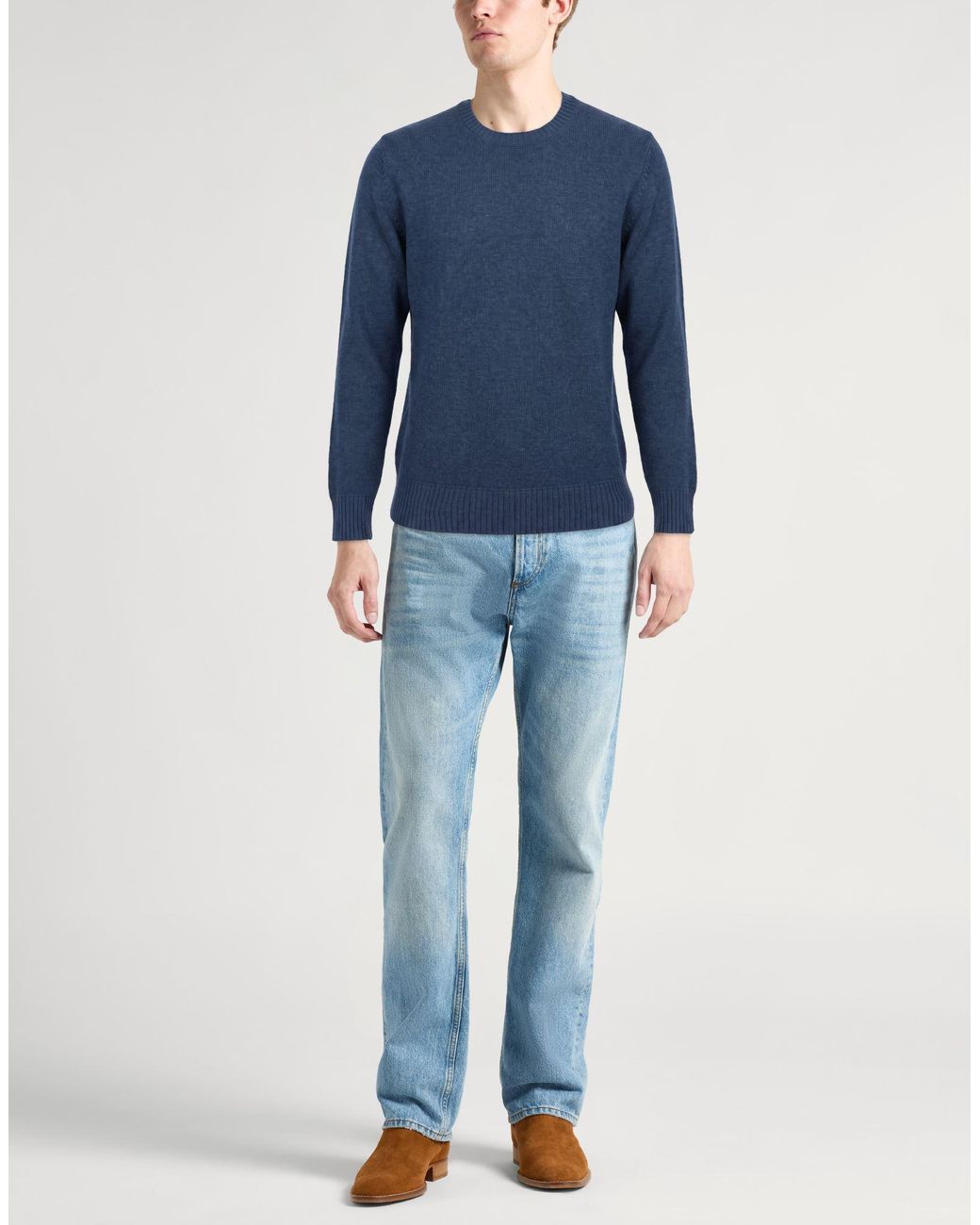 Drumohr Blue Sweater Merino Wool for men
