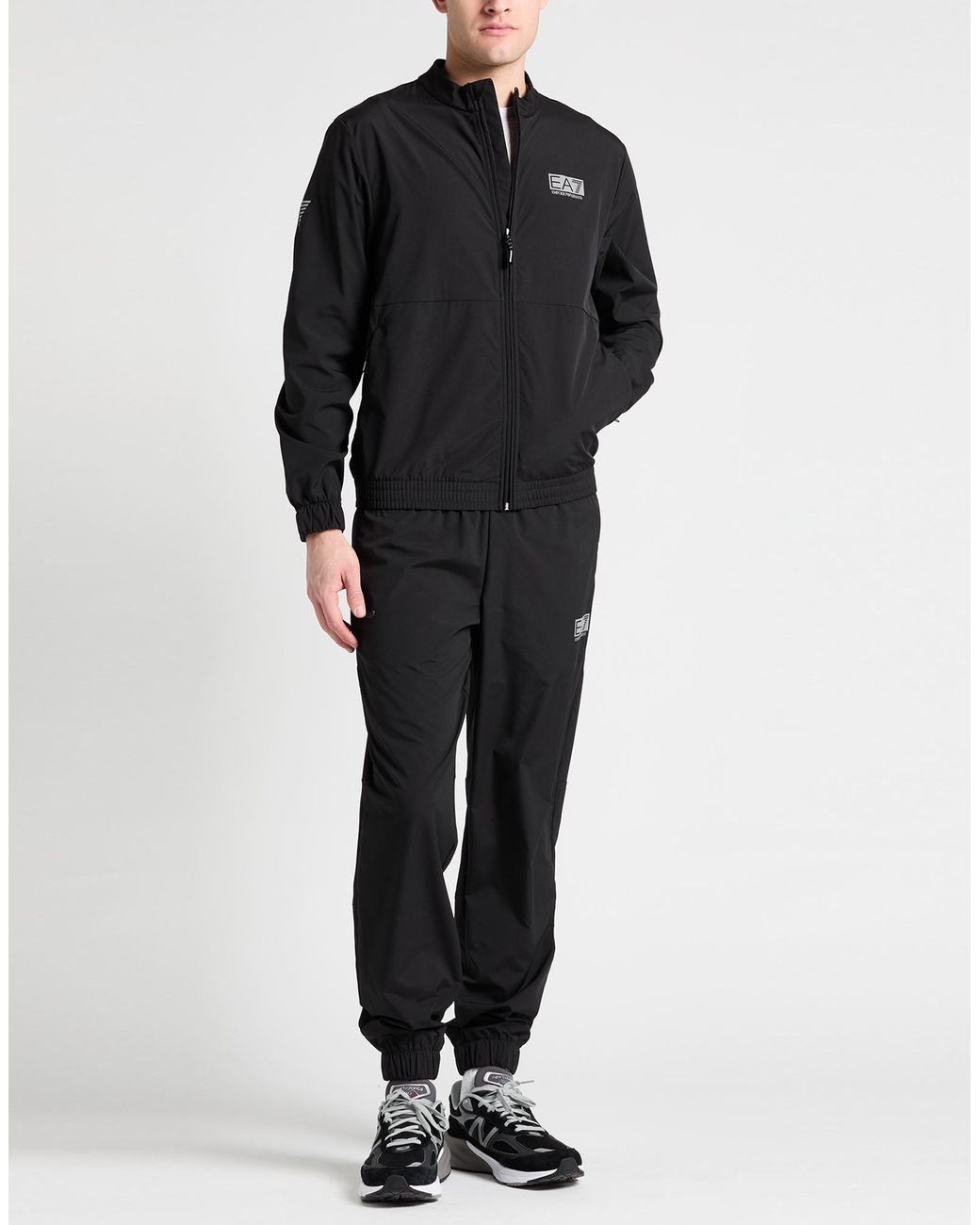 EA7 Black Tracksuit Polyester, Elastane for men