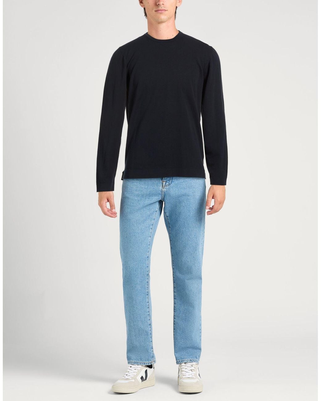 Alpha Studio Blue Midnight Sweater Cotton, Polyester for men
