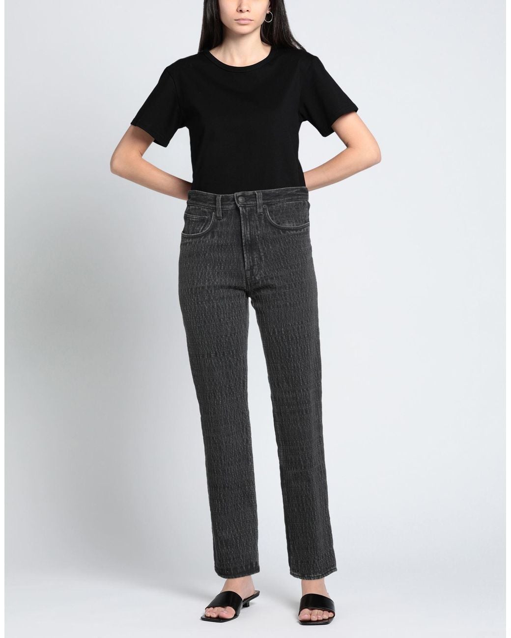 People Gray Jeans Cotton, Polyester