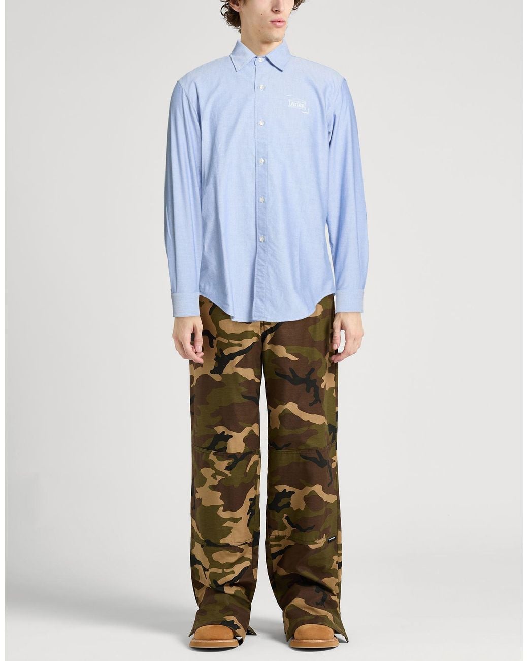 Aries Blue Shirt Cotton for men