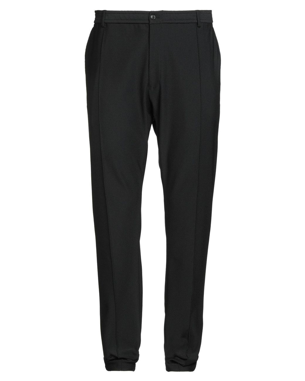 Emporio Armani Black Pants Polyester, Elastane for men