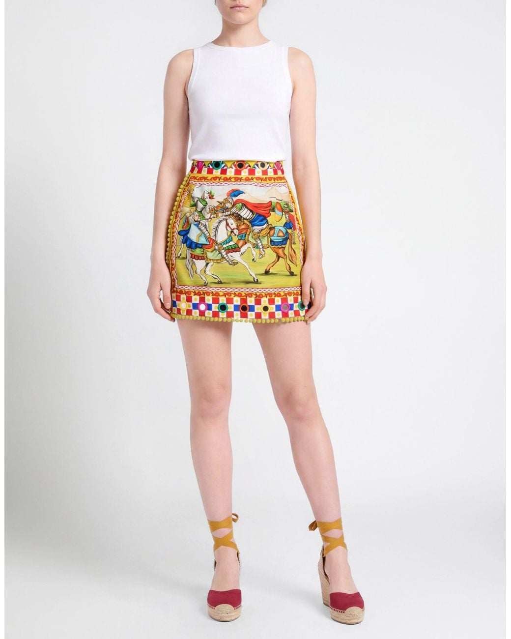 Dolce & Gabbana Gray Mini Skirt Cotton, Polyamide, Acrylic, Viscose, Polyester