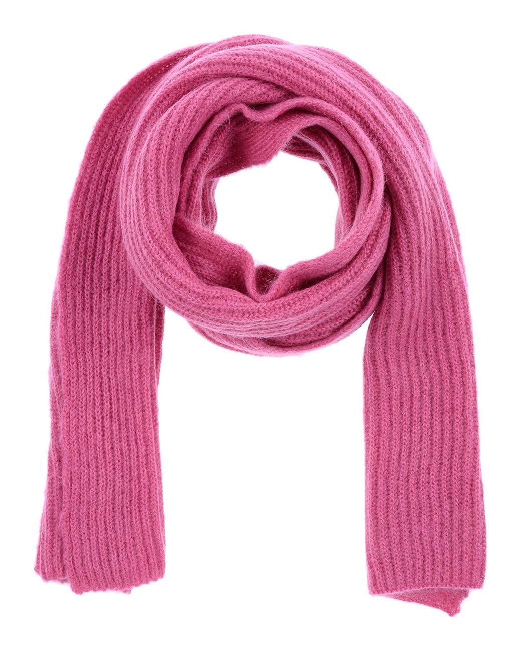 Rochas Pink Fuchsia Scarf Mohair Wool Viscose, Virgin Wool