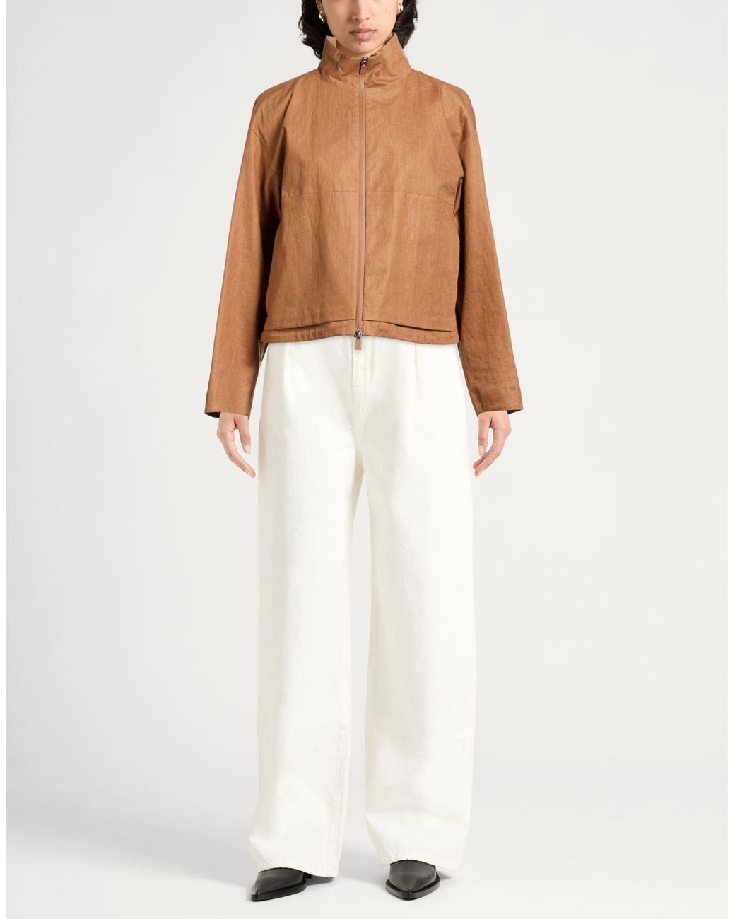 Herno Brown Camel Jacket Linen