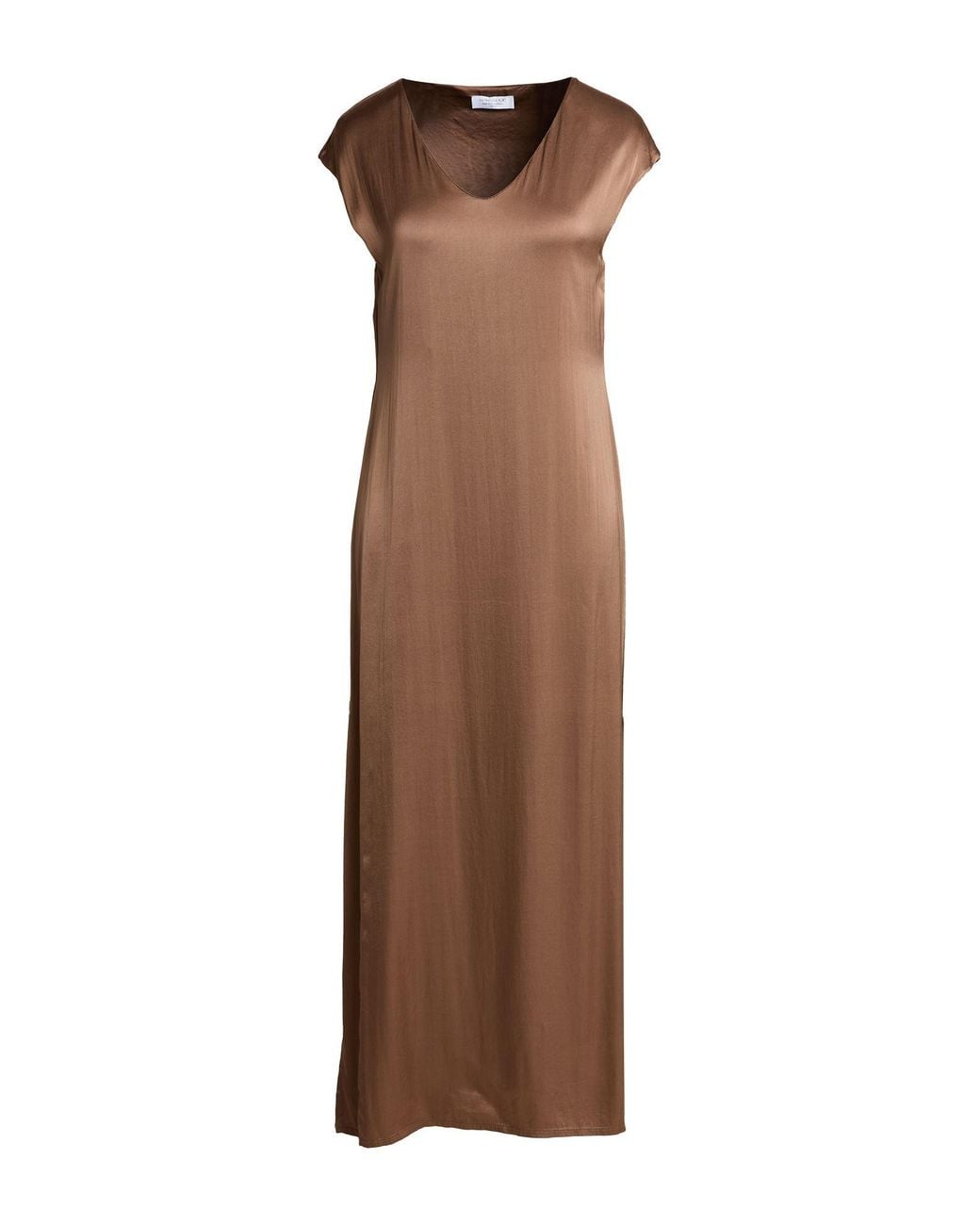 Daniele Fiesoli Brown Maxi Dress Viscose, Elastane