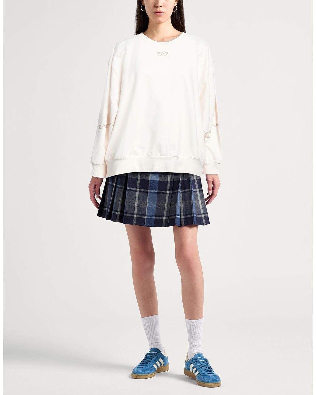 EA7 White Sweatshirt Cotton, Elastane