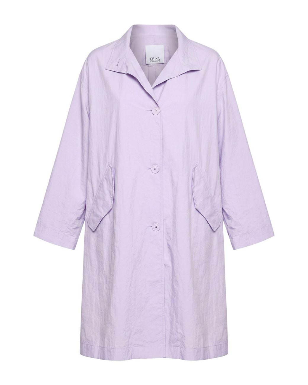 Erika Cavallini Semi Couture Purple Lilac Overcoat & Trench Coat Polyamide