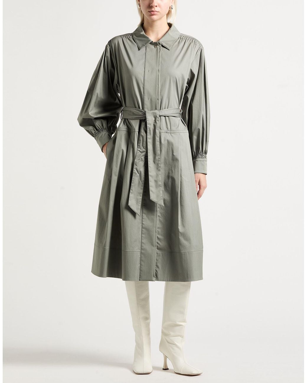 Moorer Gray Overcoat & Trench Coat