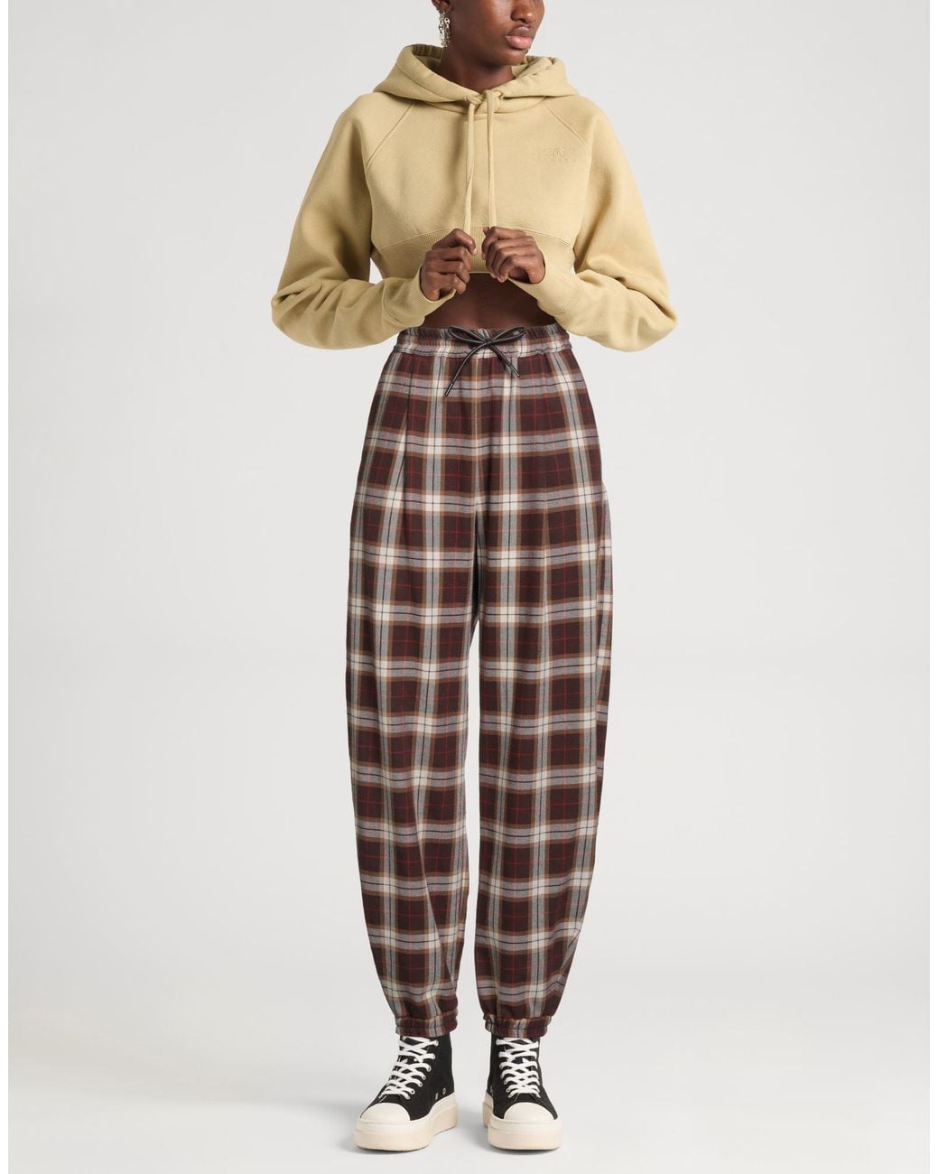 Pinko Brown Pants Cotton, Polyester, Polyurethane, Viscose
