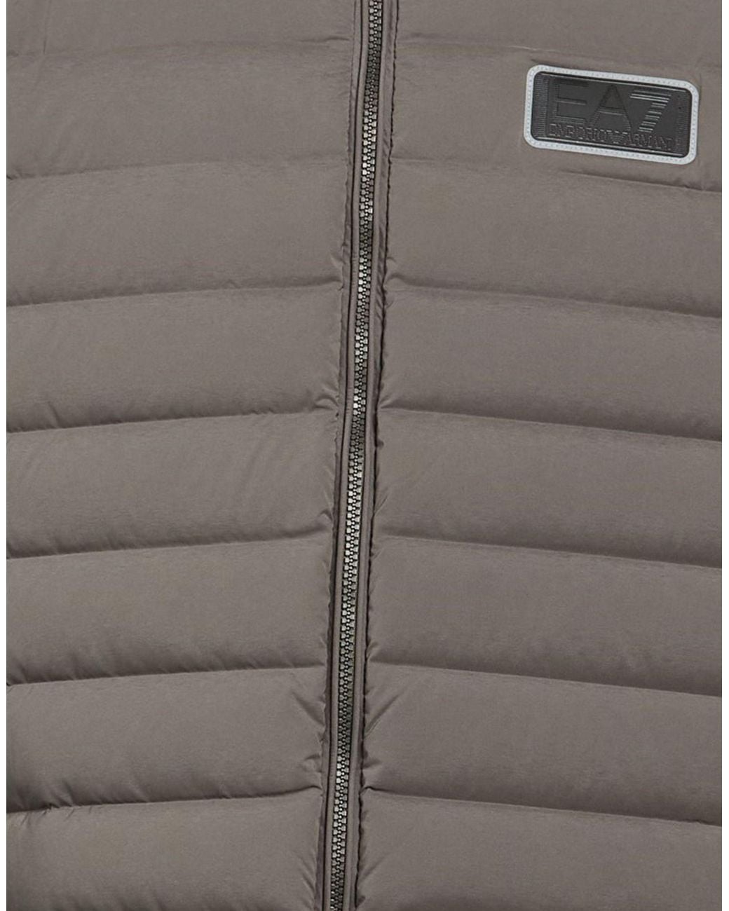 EA7 Gray Military Puffer Polyester, Elastane for men