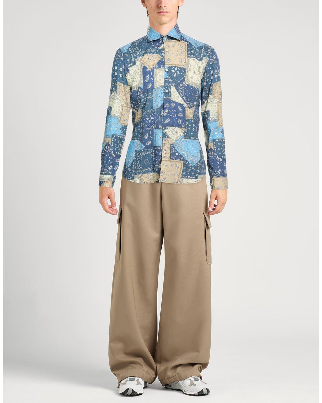 Manuel Ritz Blue Shirt Cotton, Elastane for men